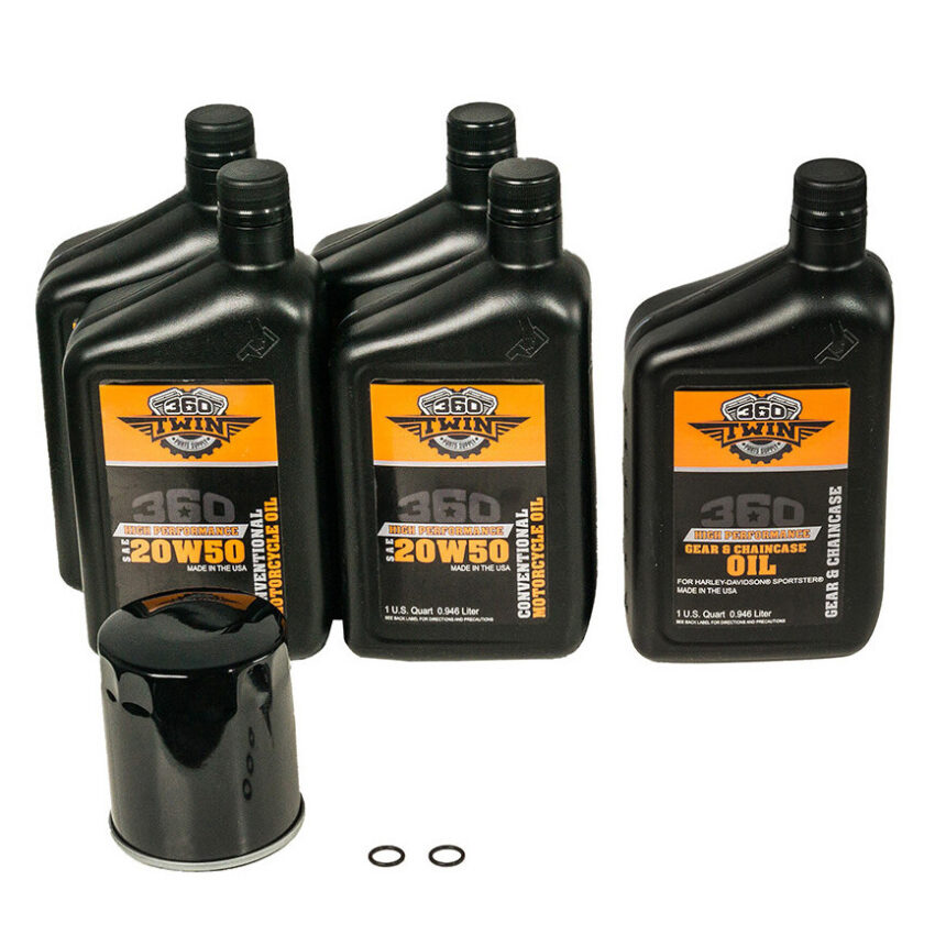 360 Twin™ Sportster Conventional Fluid Change Kit with Black Filter